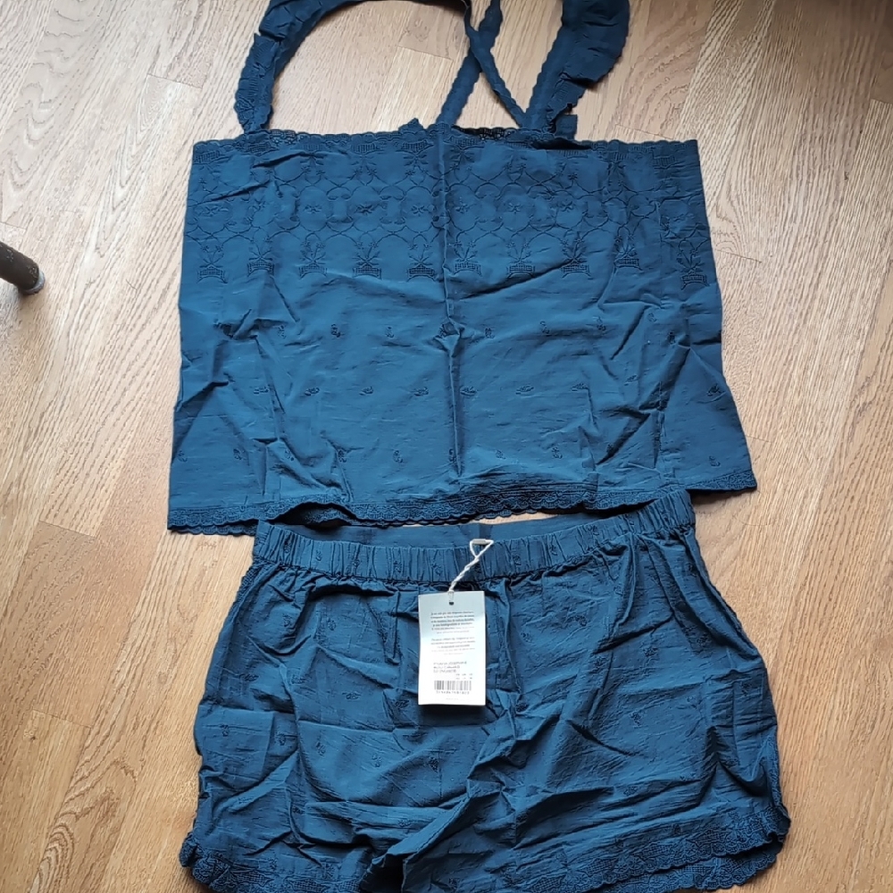 NWT Sezane Joséphine, Cerulean blue Pajama Set, US10 / EU42 - Picture 4 of 12